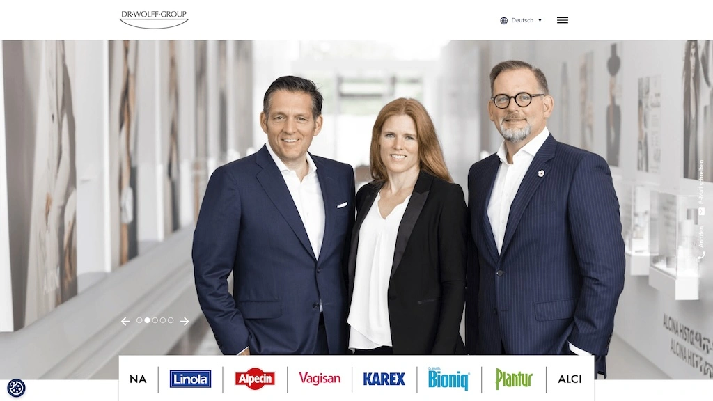 Screenshot of the Dr. Wolff Group homepage